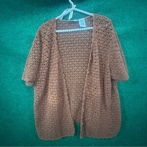 White Stag Brown Crochet Cardigan